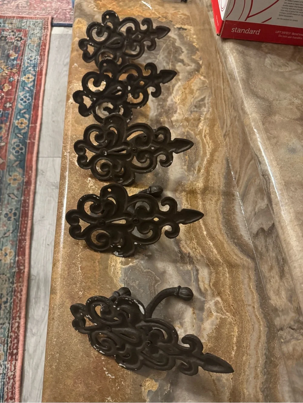 Decorative Black Cast Iron Wall Hook - Vintage Scroll Design